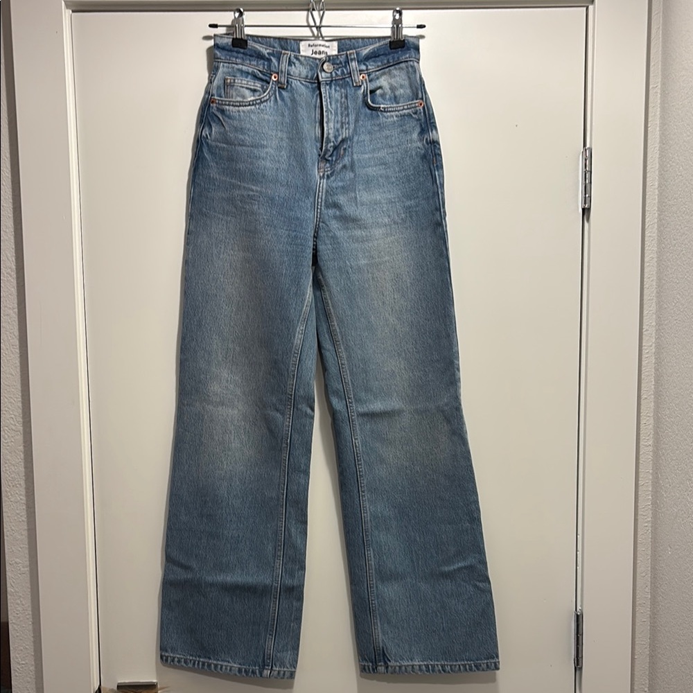Reformation Wilder High Rise Wide Leg Cropped Jeans